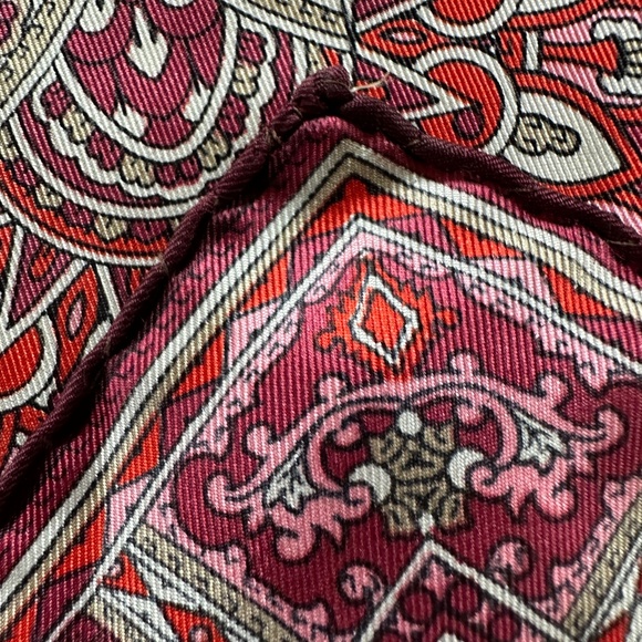 Peacock Paisley Silk Scarf Hand Rolled Hem - Picture 4 of 4